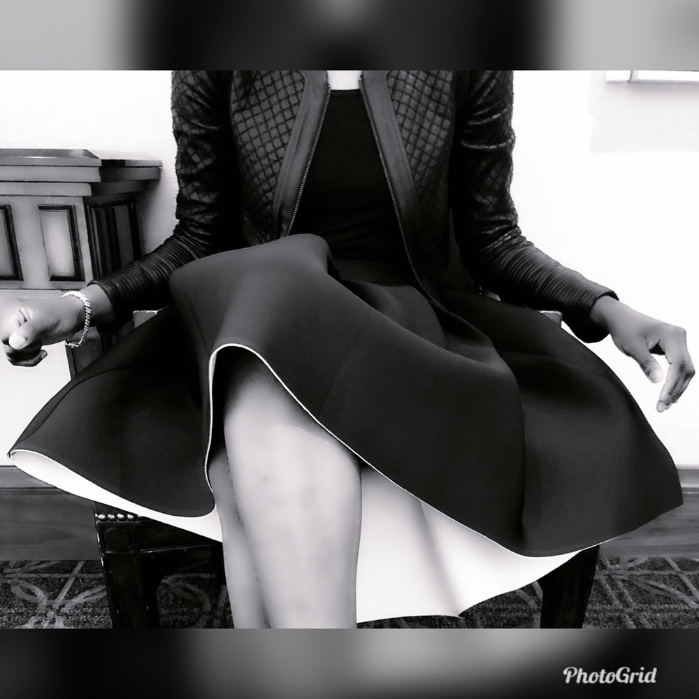 Black hi low skirt
